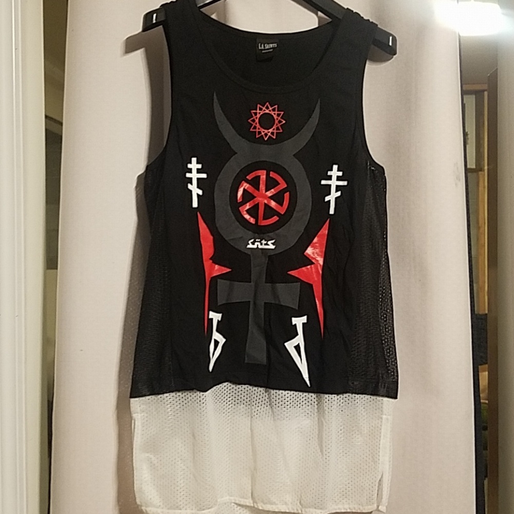 M/UNISEX TANK w/ MESH DETAIL. HIGH-END STREETWEAR